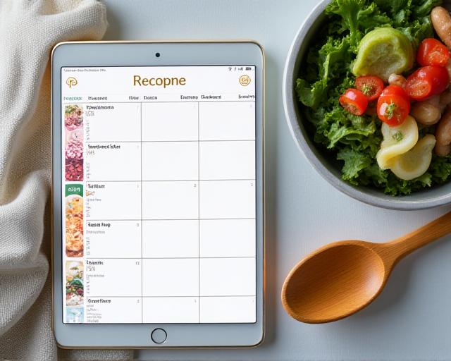 Meal planning app interface