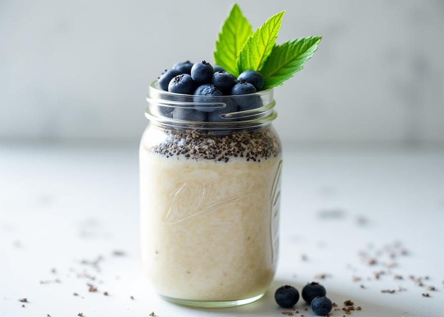 Overnight oats with berries and chia